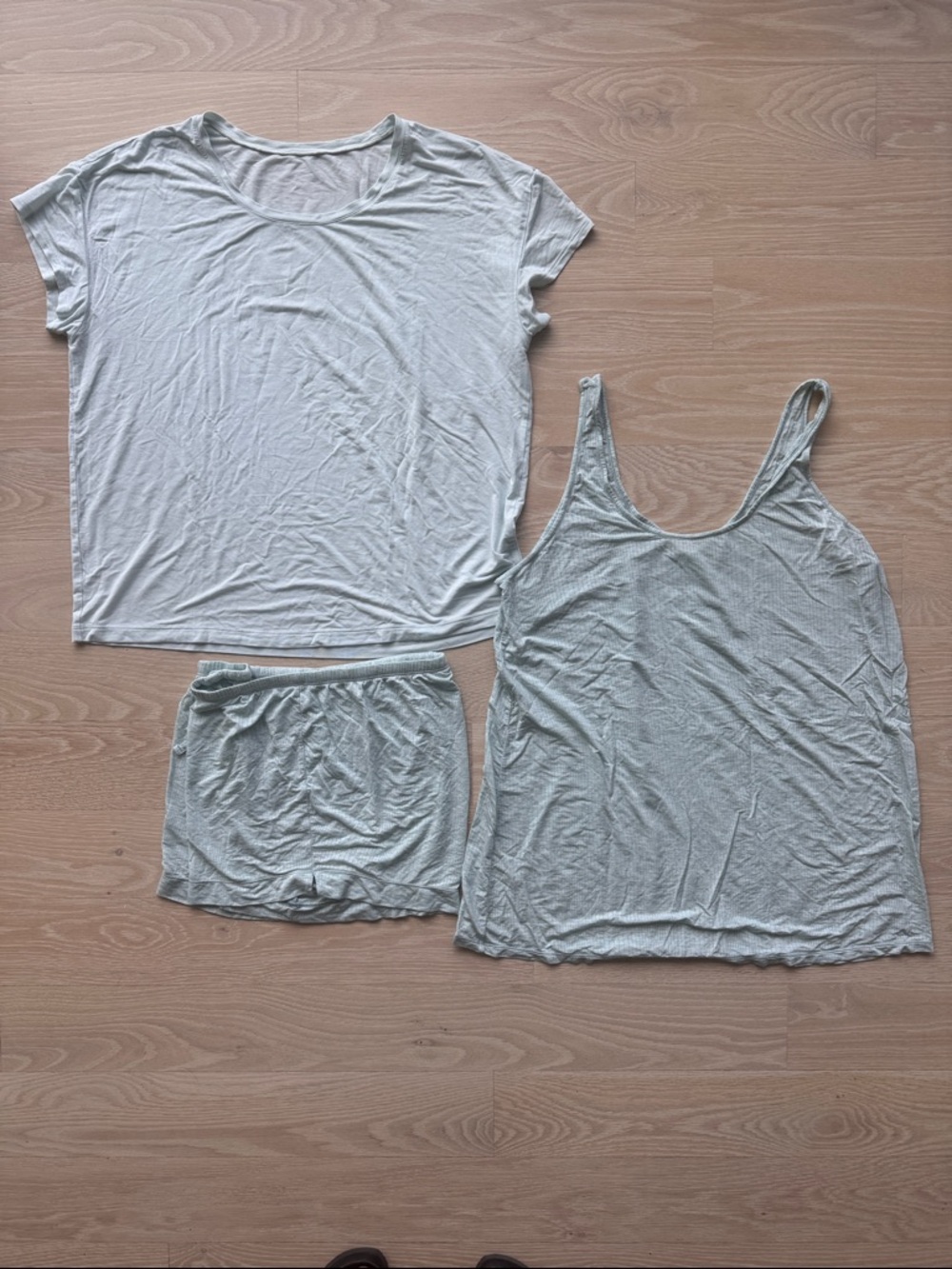 Women's Light mint 3-Piece Sleepwear Set - Tank, Tee & Shorts small and medium